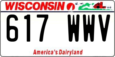 WI license plate 617WWV