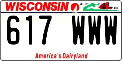 WI license plate 617WWW