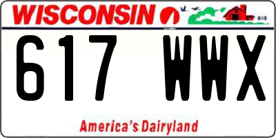 WI license plate 617WWX