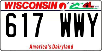 WI license plate 617WWY