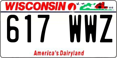 WI license plate 617WWZ