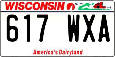 WI license plate 617WXA