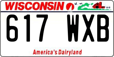 WI license plate 617WXB