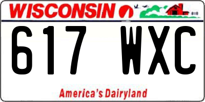 WI license plate 617WXC