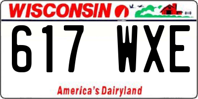 WI license plate 617WXE