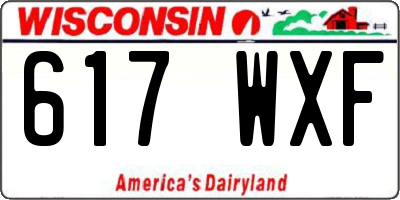 WI license plate 617WXF