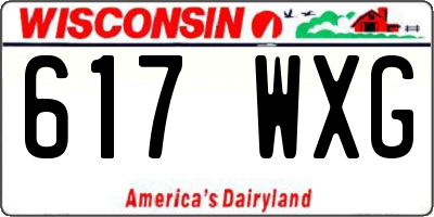 WI license plate 617WXG