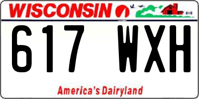WI license plate 617WXH