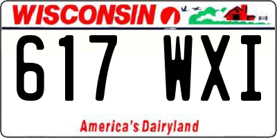 WI license plate 617WXI