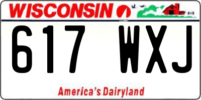 WI license plate 617WXJ