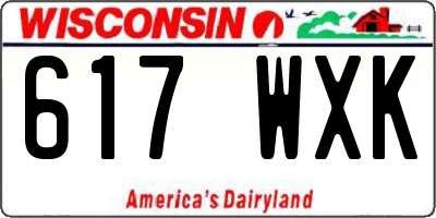 WI license plate 617WXK