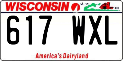WI license plate 617WXL