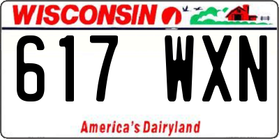 WI license plate 617WXN