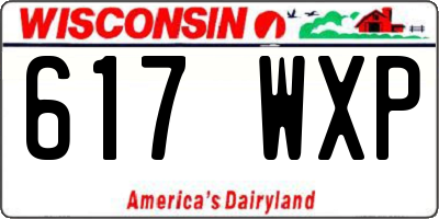 WI license plate 617WXP