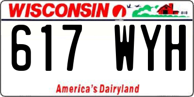 WI license plate 617WYH