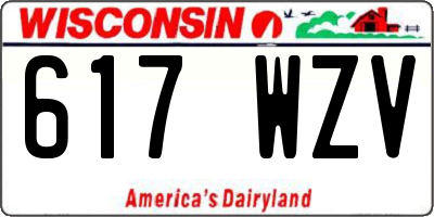 WI license plate 617WZV
