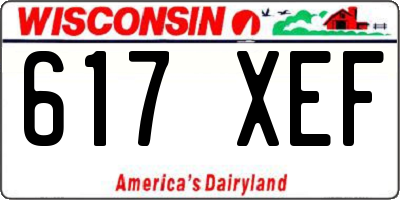 WI license plate 617XEF