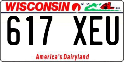 WI license plate 617XEU