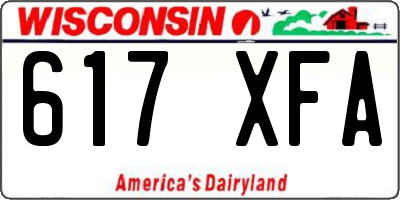 WI license plate 617XFA