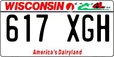 WI license plate 617XGH