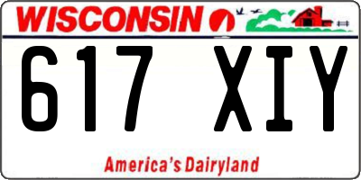WI license plate 617XIY