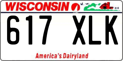 WI license plate 617XLK