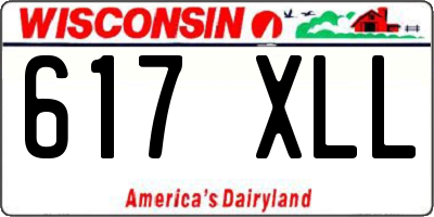 WI license plate 617XLL