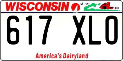 WI license plate 617XLO