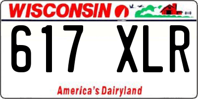 WI license plate 617XLR