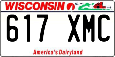 WI license plate 617XMC