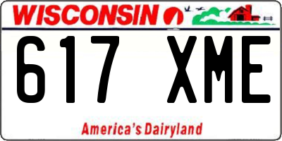 WI license plate 617XME