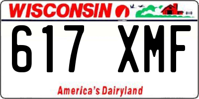 WI license plate 617XMF