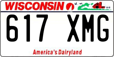 WI license plate 617XMG