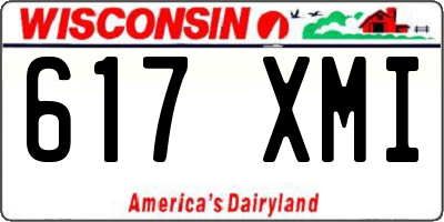WI license plate 617XMI