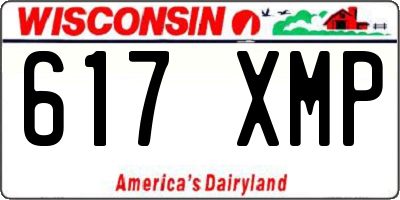WI license plate 617XMP