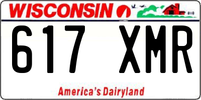 WI license plate 617XMR