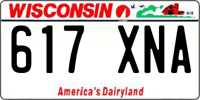 WI license plate 617XNA