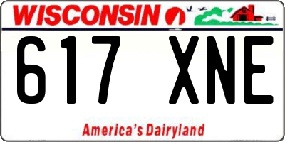 WI license plate 617XNE