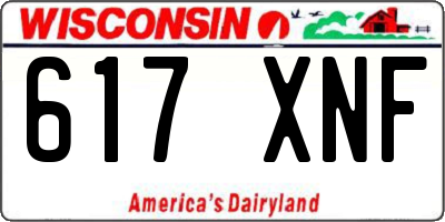 WI license plate 617XNF