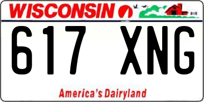 WI license plate 617XNG