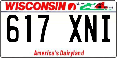 WI license plate 617XNI