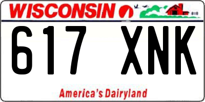 WI license plate 617XNK