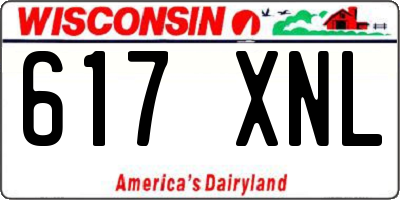 WI license plate 617XNL