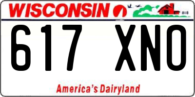WI license plate 617XNO