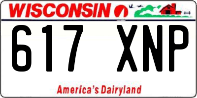 WI license plate 617XNP