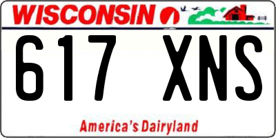 WI license plate 617XNS