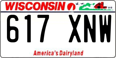 WI license plate 617XNW