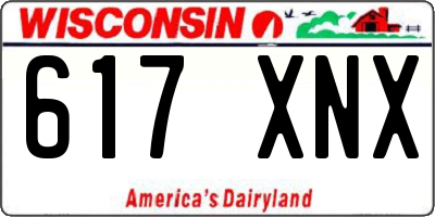 WI license plate 617XNX