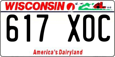 WI license plate 617XOC