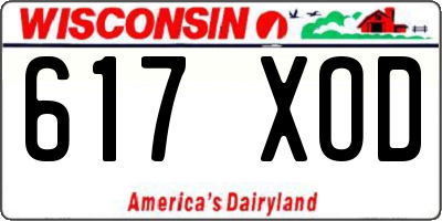 WI license plate 617XOD